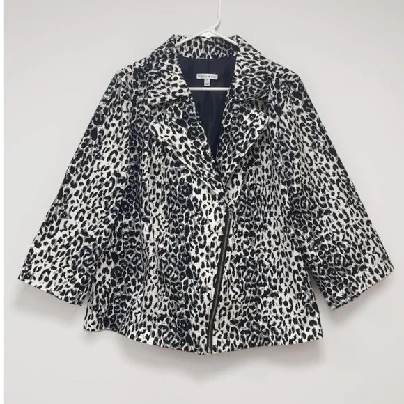 Fashion Bug Women’s Animal Print Zip Front Blazer Jacket Plus Size 20 - Picture 1 of 4